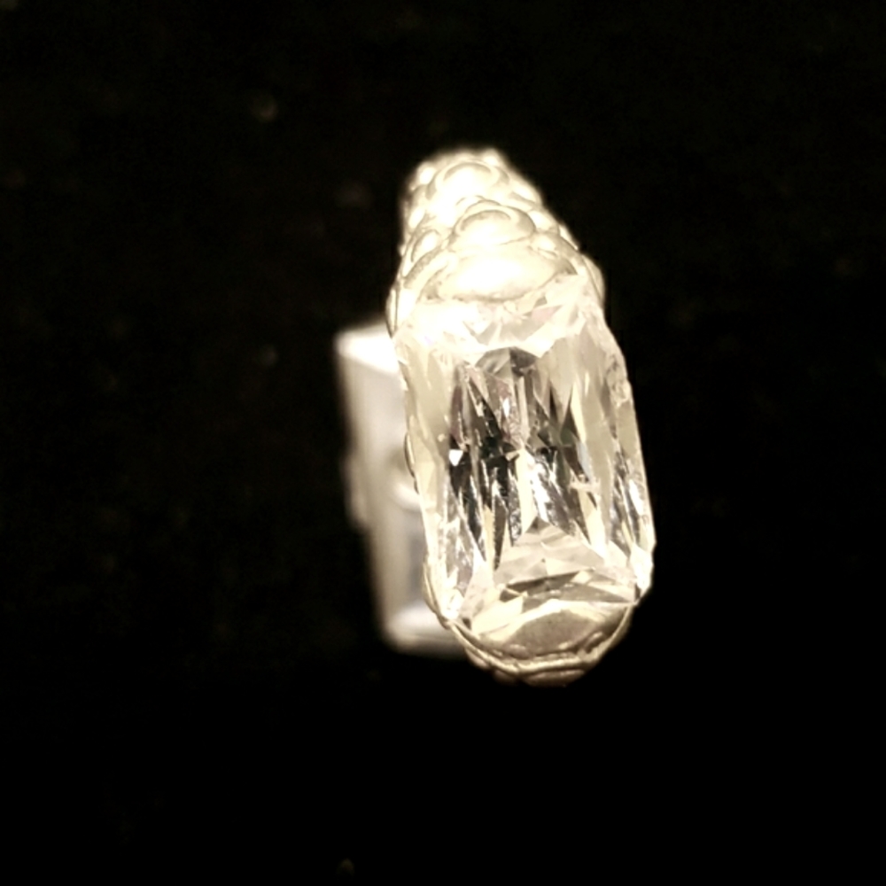 Large Stone Diamonique Sterling ring